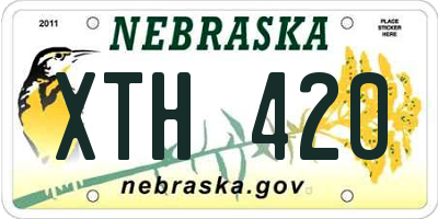 NE license plate XTH420