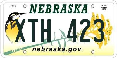 NE license plate XTH423