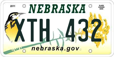 NE license plate XTH432