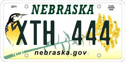 NE license plate XTH444