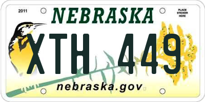 NE license plate XTH449