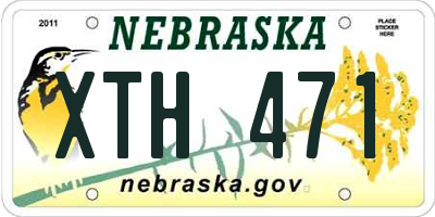 NE license plate XTH471