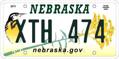 NE license plate XTH474