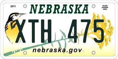 NE license plate XTH475