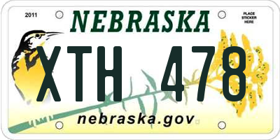 NE license plate XTH478