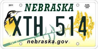 NE license plate XTH514