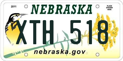 NE license plate XTH518