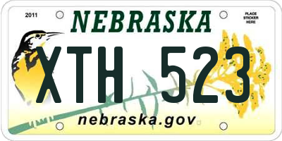 NE license plate XTH523
