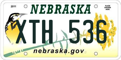 NE license plate XTH536