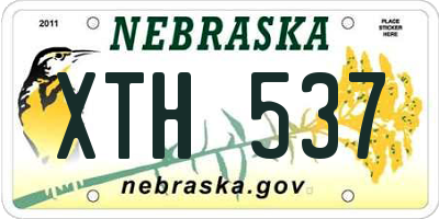 NE license plate XTH537
