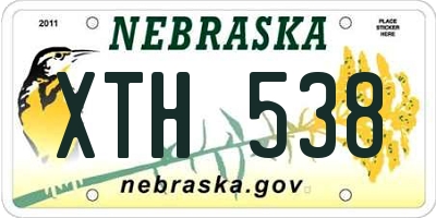 NE license plate XTH538