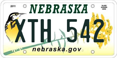 NE license plate XTH542