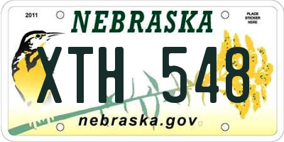NE license plate XTH548