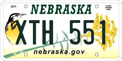 NE license plate XTH551