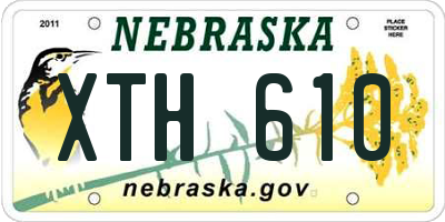 NE license plate XTH610