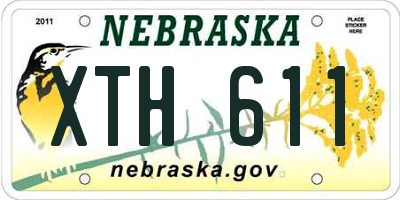 NE license plate XTH611
