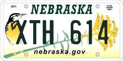 NE license plate XTH614