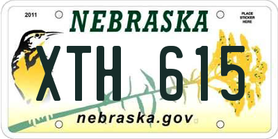 NE license plate XTH615