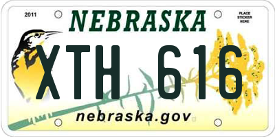 NE license plate XTH616