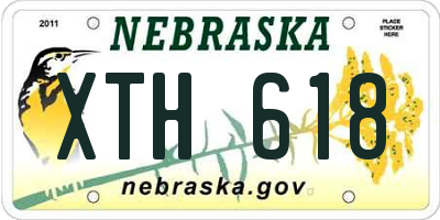 NE license plate XTH618