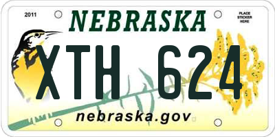 NE license plate XTH624