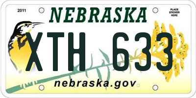 NE license plate XTH633