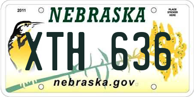 NE license plate XTH636