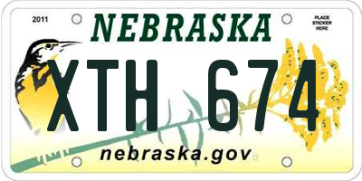 NE license plate XTH674
