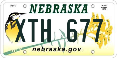 NE license plate XTH677