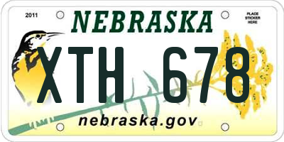 NE license plate XTH678