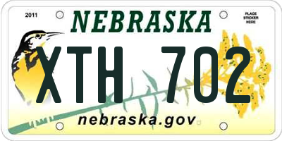 NE license plate XTH702