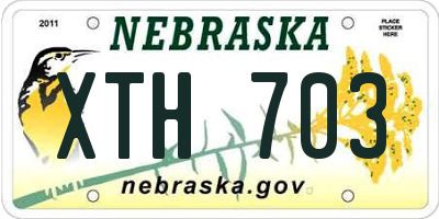 NE license plate XTH703