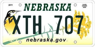 NE license plate XTH707
