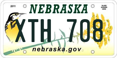NE license plate XTH708
