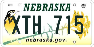 NE license plate XTH715