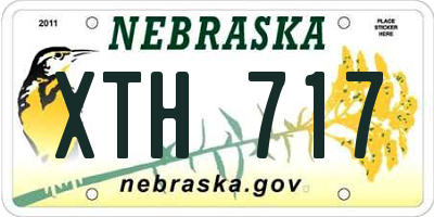 NE license plate XTH717