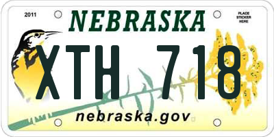 NE license plate XTH718