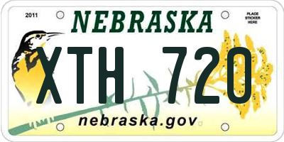 NE license plate XTH720