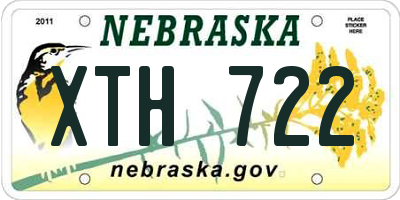 NE license plate XTH722