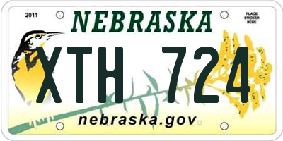 NE license plate XTH724