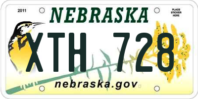 NE license plate XTH728