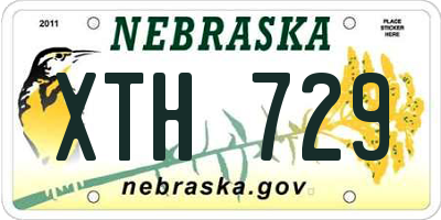NE license plate XTH729