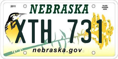 NE license plate XTH731