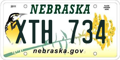 NE license plate XTH734