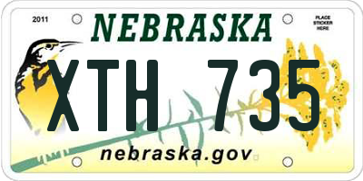NE license plate XTH735