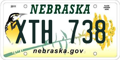 NE license plate XTH738