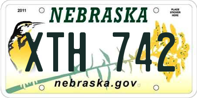 NE license plate XTH742
