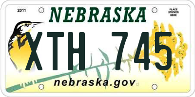 NE license plate XTH745