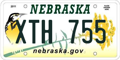 NE license plate XTH755
