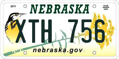 NE license plate XTH756